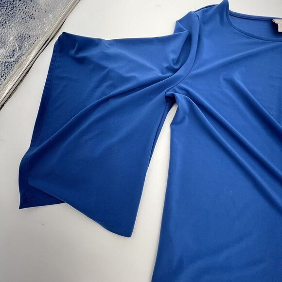 Chicos Blue Bell Sleeve Blouse Size 1/M - Picture 2 of 4